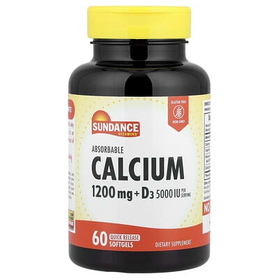 Добавка Sundance Vitamins D-3, K-2, кальций + D3, 60 мягких капсул