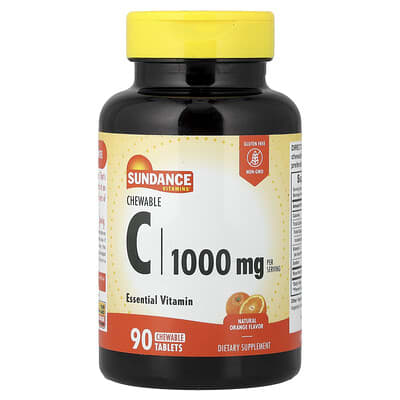 Chewable C, Natural Orange, 90 жевательных таблеток (500 mg per Tablet)