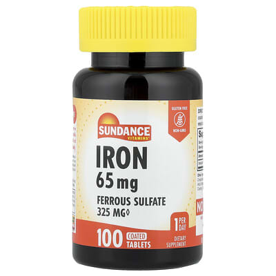 Iron, 65 mg, 100 Vegan Coated Tablets