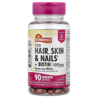 Ultra Hair, Skin & Nails + Biotin, 90 Quick Release Softgels