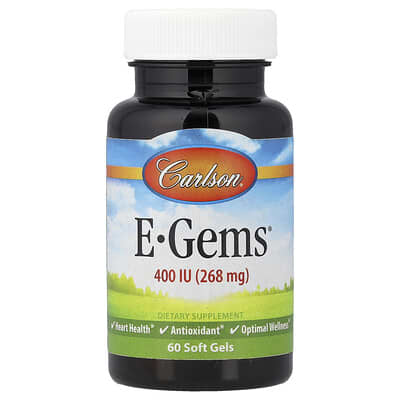 E-Gems®, 400 IU (268 mg), 60 мягких гелевых капсул