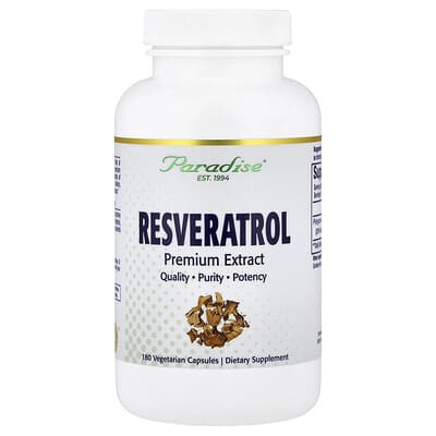 Resveratrol Premium Extract, 180 Vegetarian Capsules (100 mg per Capsule)