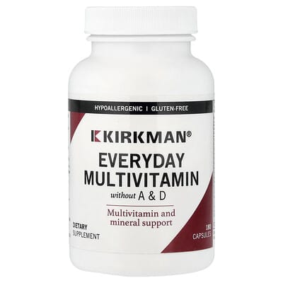 Kirkman Labs мультивитамины Everyday без A и D, 180 капсул