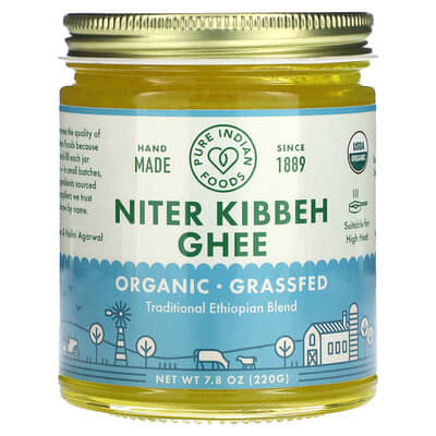 Pure Indian Foods Органическое масло гхи Niter Kibbeh, 220 g