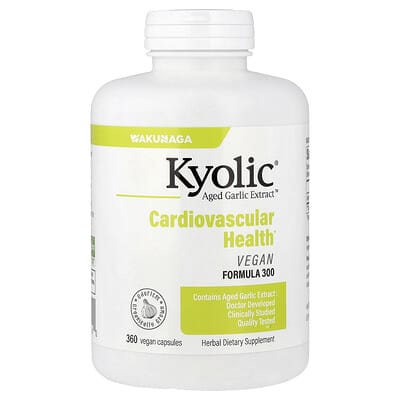 Экстракт чеснока Aged Garlic Extract™, Cardiovascular Health, Vegan Formula 300, 360 веганских капсул (300 mg per Capsule)
