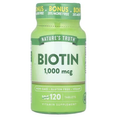 Biotin, 1,000 mcg, 120 таблеток
