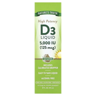 Vitamin D3 Liquid, High Potency, 2 fl oz (59 ml)