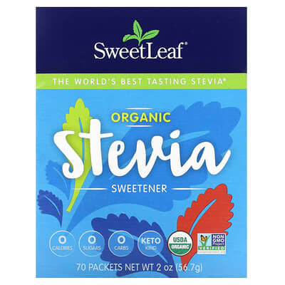 Organic Stevia Sweetener, 70 Packets, 0.028 oz (0.8 g) Each
