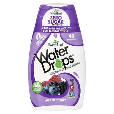 Water Drops®, Delicious Stevia Water Enhancer, Mixed Berry, 1.62 fl oz (48 ml)