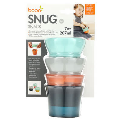 Boon Snug Snack® Универсальная силиконовая крышка для перекуса, 7 oz (207 ml)