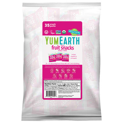 Gluten Free Fruit Snacks, Tropical, 35 Snack Packs, 0.7 oz (19.8 g) Each