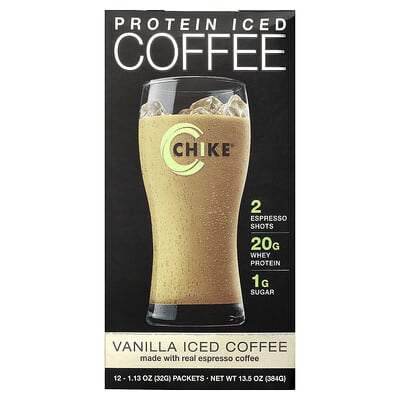 Протеиновый айс-кофе Chike Nutrition Vanilla, 12 пакетов, 1.13 oz (32 g) каждый