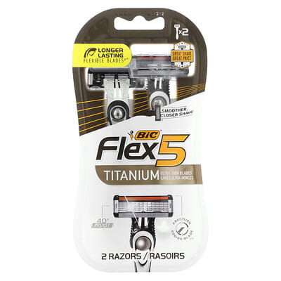 BIC Flex 5 Мужские одноразовые бритвы, 2 шт