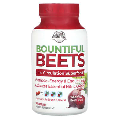 Country Farms Bountiful Beets, цельный экстракт свеклы, 90 капсул