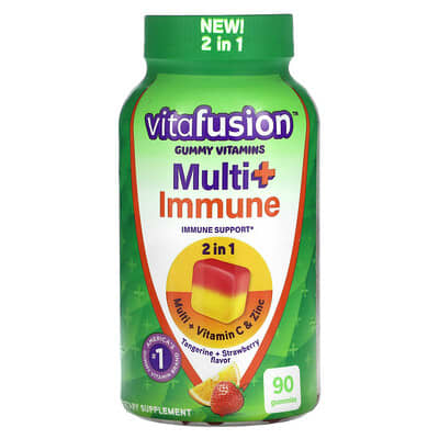 Желейные витамины VitaFusion Multi+ Immune Support, Strawberry + Tangerine, 90 шт.