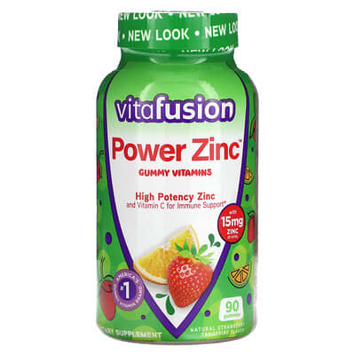 Power Zinc™ Plus Vitamin C Gummies, Strawberry Tangerine, 90 Gummies