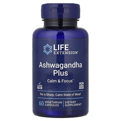 Ashwagandha Plus, 60 вегетарианских капсул
