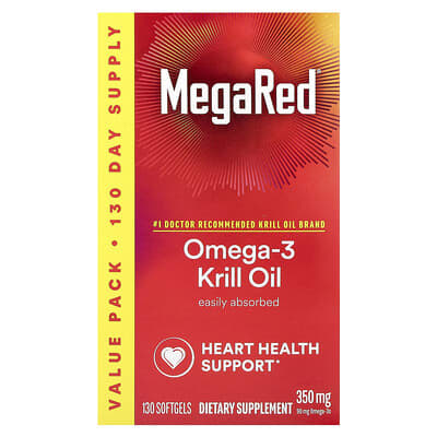 MegaRed®, Omega-3 Krill Oil, Vanilla, 350 mg, 130 Softgels