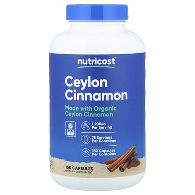 Ceylon Cinnamon, 150 Capsules (600 mg per Capsule)