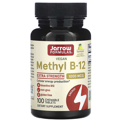 Метилкобаламин B-12, лимонный вкус, 1,000 mcg, 100 жевательных таблеток