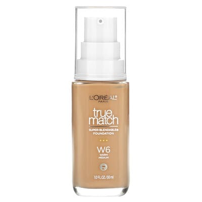 True Match, Super-Blendable Foundation, W6 Warm Medium, 1 fl oz (30 ml)