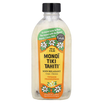 Monoi Tiki Tahiti®, Tipanie, кокосовое масло, 4 fl oz (120 ml)