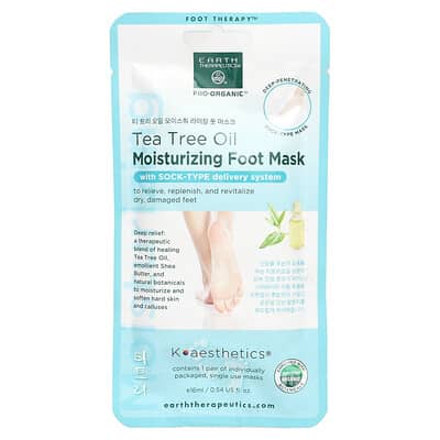 Pro-Organic, Moisturizing Foot Mask, Tea Tree Oil , 1 Pair, 0.54 fl oz (16 ml)