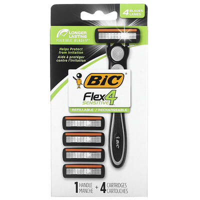 Бритвенный станок BIC Flex 4 Sensitive, 1 ручка, 4 картриджа