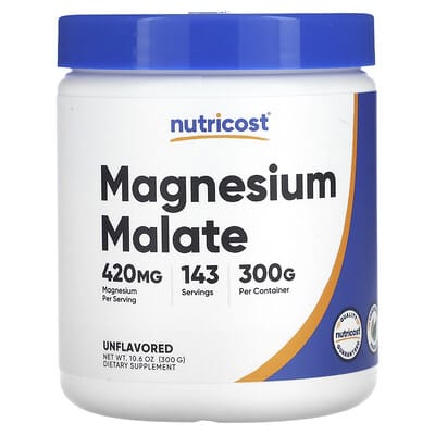 Magnesium Malate, Unflavored, 10.7 oz (300 g)