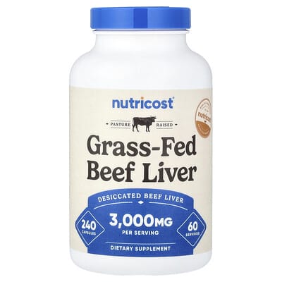 Печень говяжья Grass-Fed, 3,000 mg, 240 капсул (750 mg в капсуле)