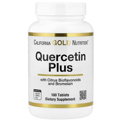 Quercetin Plus with Quercetin, Vitamin C, Citrus Bioflavonoids, Bromelain, and Turmeric, 100 Tablets