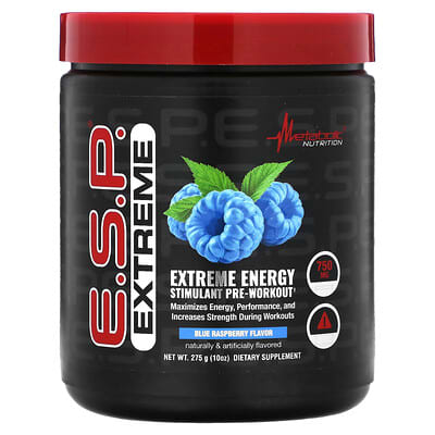 Предтренировочный стимулятор E.S.P.® Extreme Energy, Blue Raspberry, 10 oz (275 g)