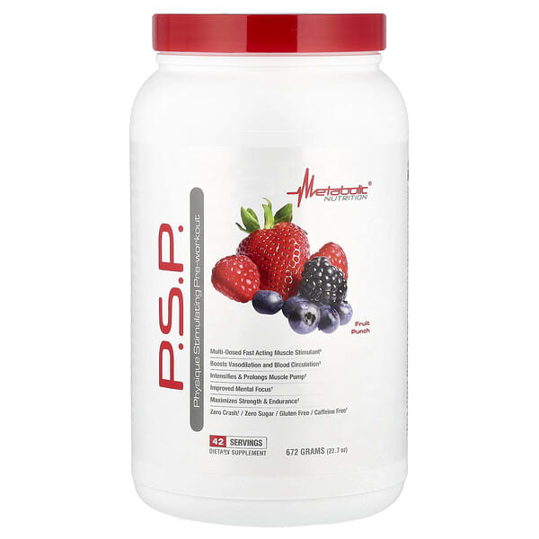 P.S.P. Physique стимулирующая добавка перед тренировкой, Fruit Punch, 23.7 oz (672 g)