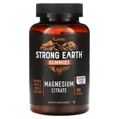 Желейные витамины Strong Earth Gummies™, Magnesium Citrate, Raspberry, 90 шт