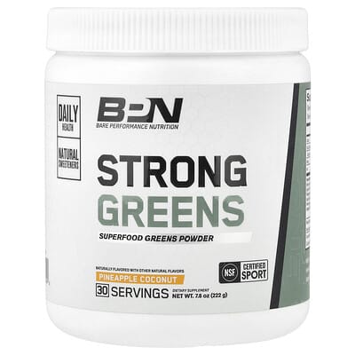 Суперфуд BPN Strong Greens, Pineapple Coconut, 7.8 oz (222 g)