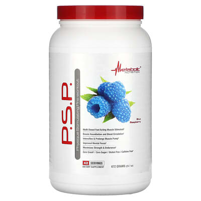 Предтренировочный комплекс P.S.P., Blue Raspberry, 23.7 oz (672 g)