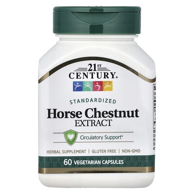 Horse Chestnut Extract, Standardized, 60 Vegetarian Capsules (300 mg per Capsules)