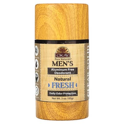 Men's, Aluminum Free Deodorant, Clear Solid, Fresh, 3 oz (85 g)