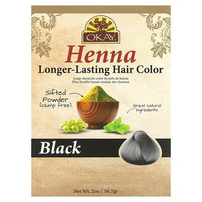 Henna, Longer-Lasting Hair Color, Black , 2 oz (56.7 g)