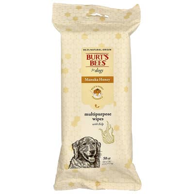 Manuka Honey Multipurpose Wipes with Kelp, For Dogs, Milk & Honey, 50 Wipes