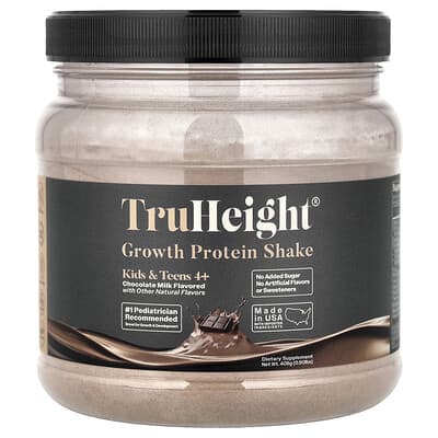 Детский протеиновый коктейль TruHeight Growth Protein Shake, Chocolate Milk, 0.9 lbs (408 g)