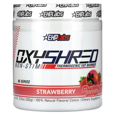 EHPlabs OxyShred Non-Stim, термогенный жиросжигатель, Strawberry Sunrise, 10.6 oz (302 g)