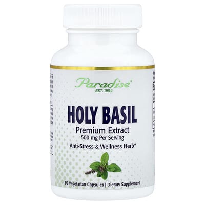 Paradise Herbs Священный базилик, 60 вегетарианских капсул
