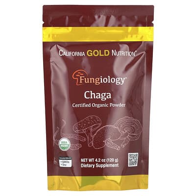 Порошок Fungiology®, Certified Organic Chaga, 120 g
