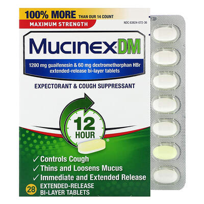Mucinex DM, 28 таблеток пролонгированного действия