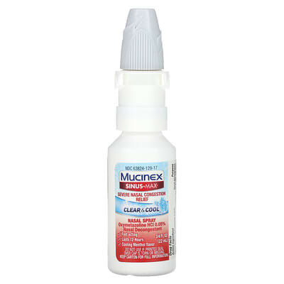 Спрей для носа Sinus-Max от заложенности, Clear & Cool, 0.75 fl oz (22 ml)