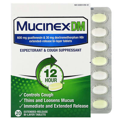 Mucinex® DM, 20 Extended-Release Bi-Layer Tablets
