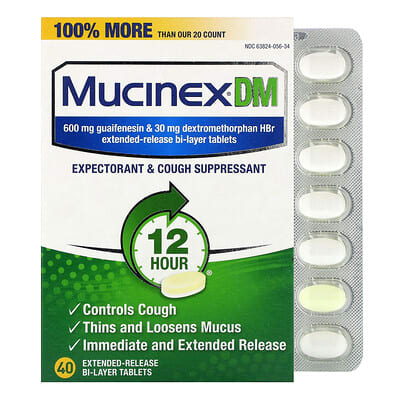 Mucinex DM, 40 таблеток пролонгированного действия