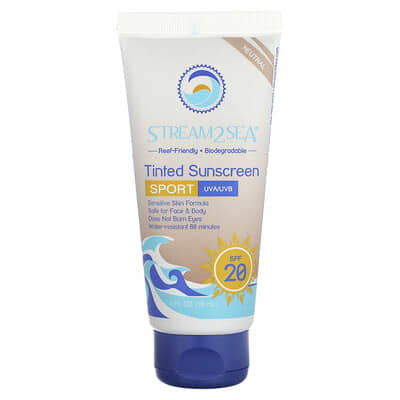 Tinted Sunscreen, Sport, SPF 20, Neutral, Fragrance Free, 3 fl oz (90 ml)