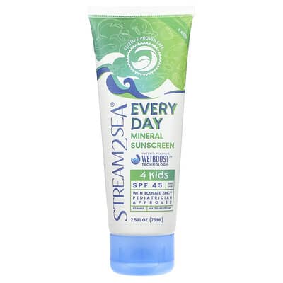 Stream2Sea минеральный солнцезащитный крем Every Day, SPF 45, Детский, 2.5 fl oz (75 ml)